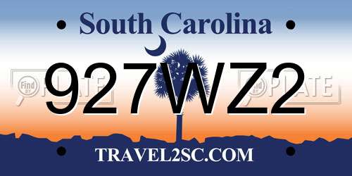 927WZ2 South Carolina License Plate