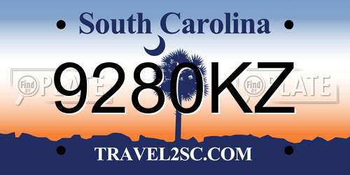 9280KZ South Carolina License Plate