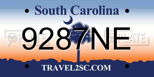 9287NE South Carolina License Plate