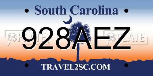 928AEZ South Carolina License Plate