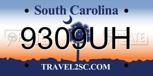 9309UH South Carolina License Plate