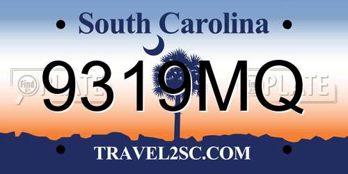 9319MQ South Carolina License Plate