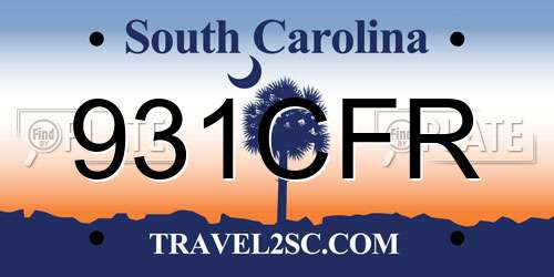 931CFR South Carolina License Plate