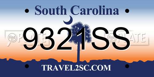 9321SS South Carolina License Plate