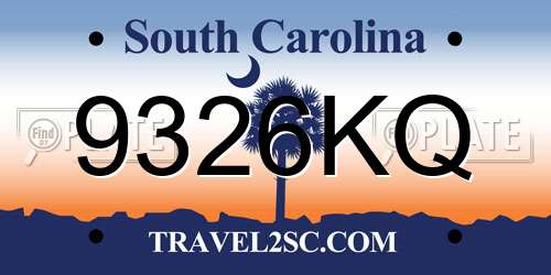 9326KQ South Carolina License Plate