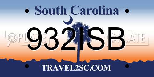 932ISB South Carolina License Plate