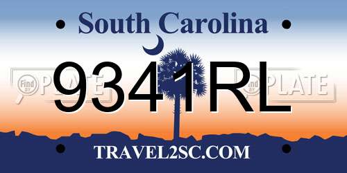 9341RL South Carolina License Plate