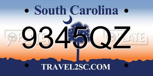 9345QZ South Carolina License Plate