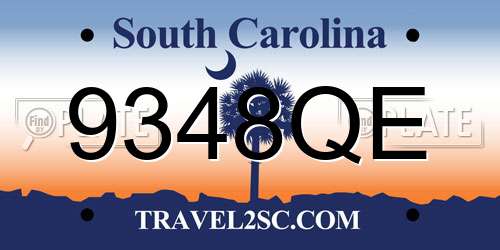 9348QE South Carolina License Plate