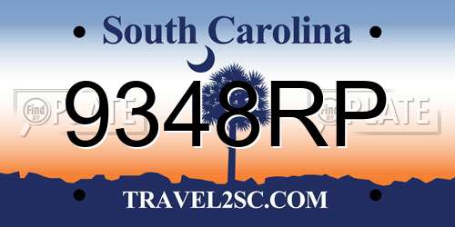9348RP South Carolina License Plate