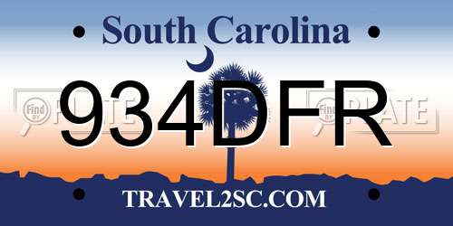 934DFR South Carolina License Plate