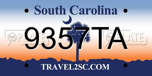 9357TA South Carolina License Plate