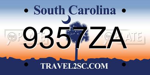 9357ZA South Carolina License Plate