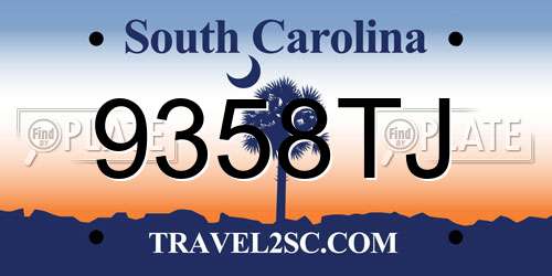 9358TJ South Carolina License Plate