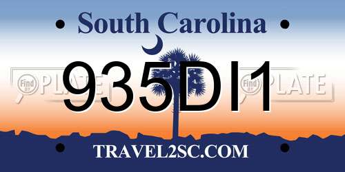 935DI1 South Carolina License Plate