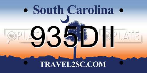 935DII South Carolina License Plate