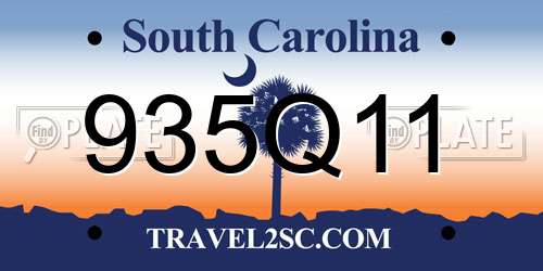 935Q11 South Carolina License Plate