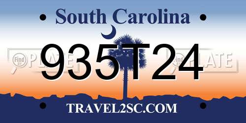 935T24 South Carolina License Plate