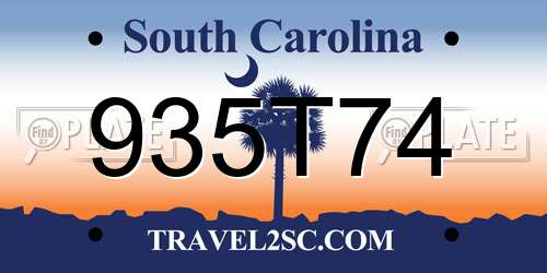 935T74 South Carolina License Plate