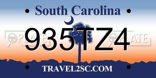 935TZ4 South Carolina License Plate
