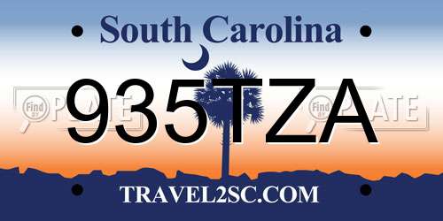 935TZA South Carolina License Plate