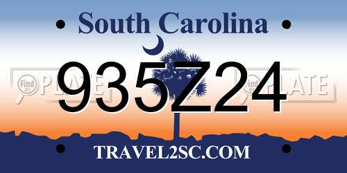 935Z24 South Carolina License Plate