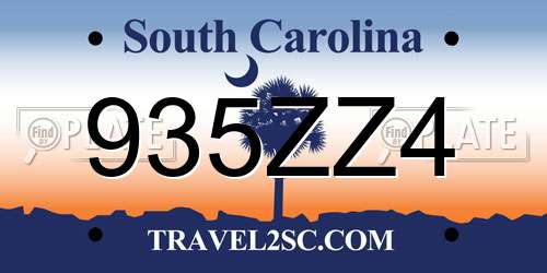 935ZZ4 South Carolina License Plate