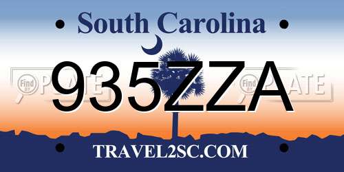 935ZZA South Carolina License Plate
