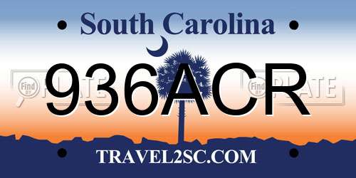 936ACR South Carolina License Plate