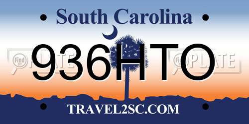 936HTO South Carolina License Plate