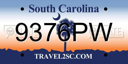 9376PW South Carolina License Plate