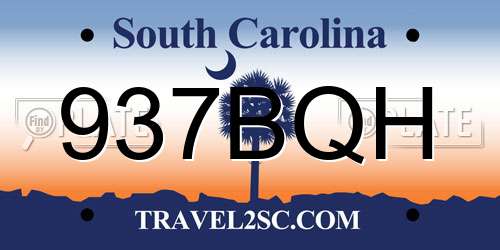 937BQH South Carolina License Plate