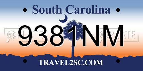 9381NM South Carolina License Plate