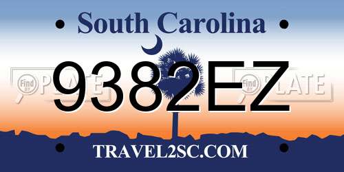 9382EZ South Carolina License Plate