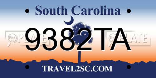 9382TA South Carolina License Plate