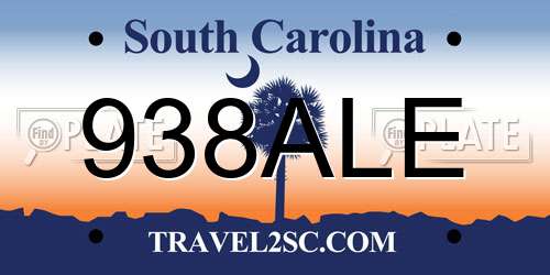938ALE South Carolina License Plate