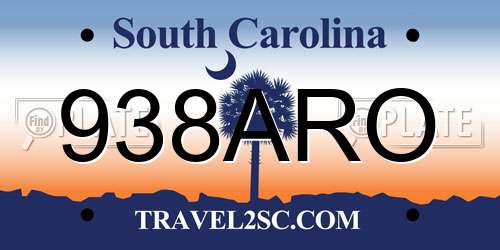 938ARO South Carolina License Plate