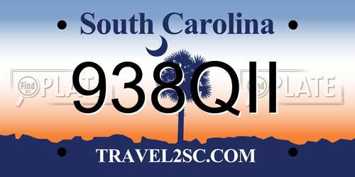 938QII South Carolina License Plate