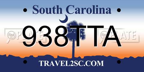 938TTA South Carolina License Plate