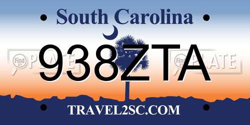 938ZTA South Carolina License Plate