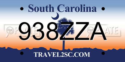 938ZZA South Carolina License Plate