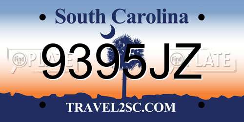 9395JZ South Carolina License Plate