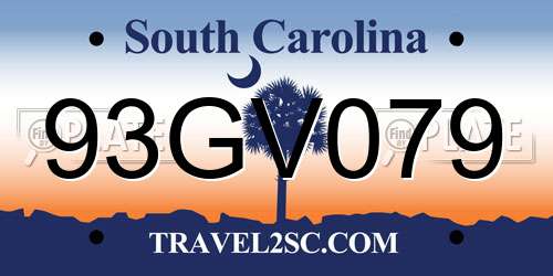 93GV079 South Carolina License Plate