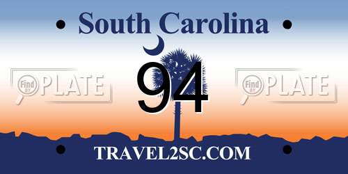 94 South Carolina License Plate