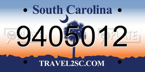 9405012 South Carolina License Plate