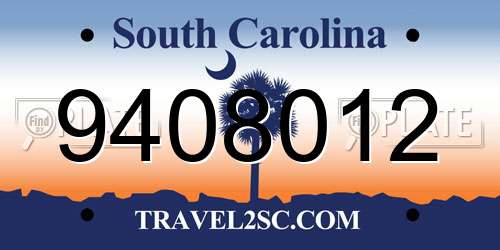 9408012 South Carolina License Plate