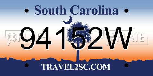 94152W South Carolina License Plate