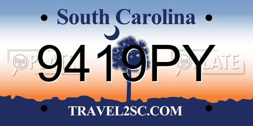 9419PY South Carolina License Plate