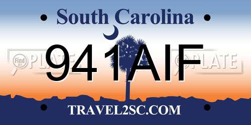 941AIF South Carolina License Plate