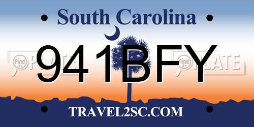 941BFY South Carolina License Plate